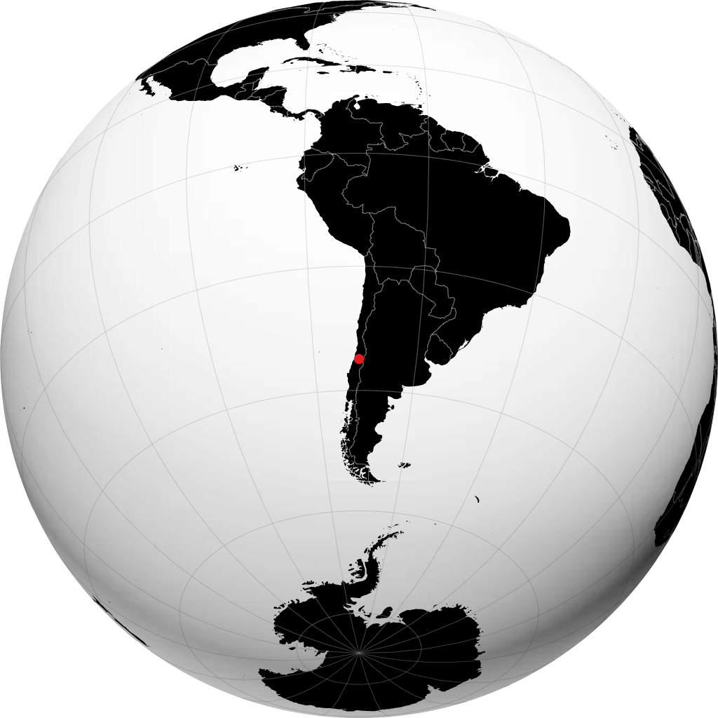 Curicó on the globe