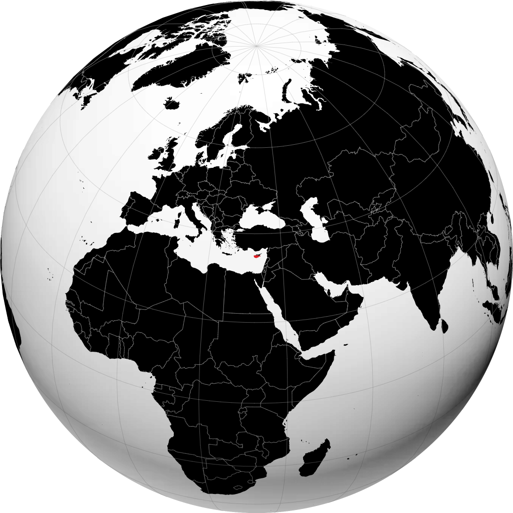 Cyprus on the globe