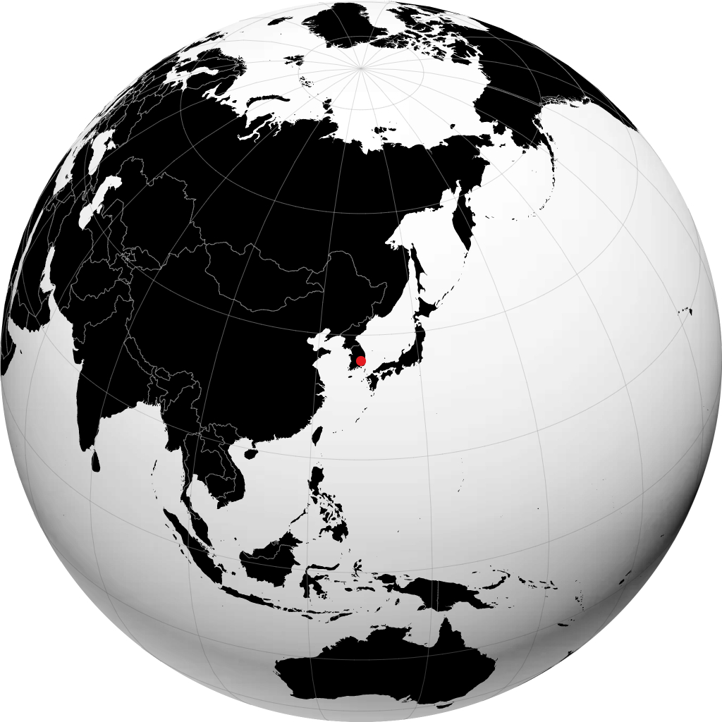 Daegu on the globe