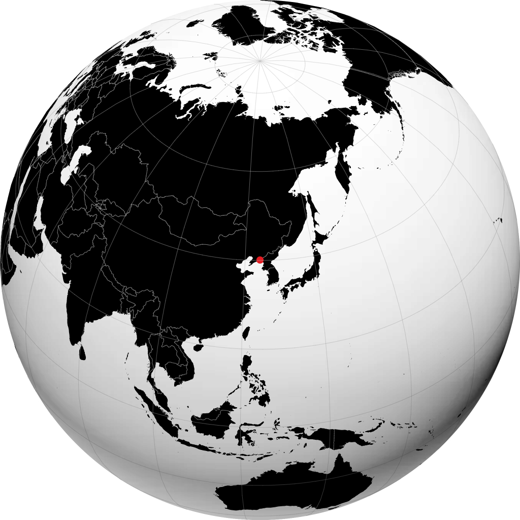 Dandong on the globe