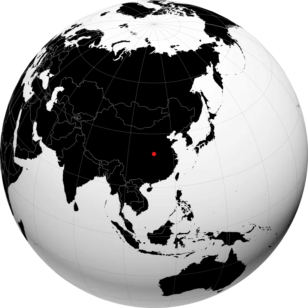 Danjiangkou on the globe