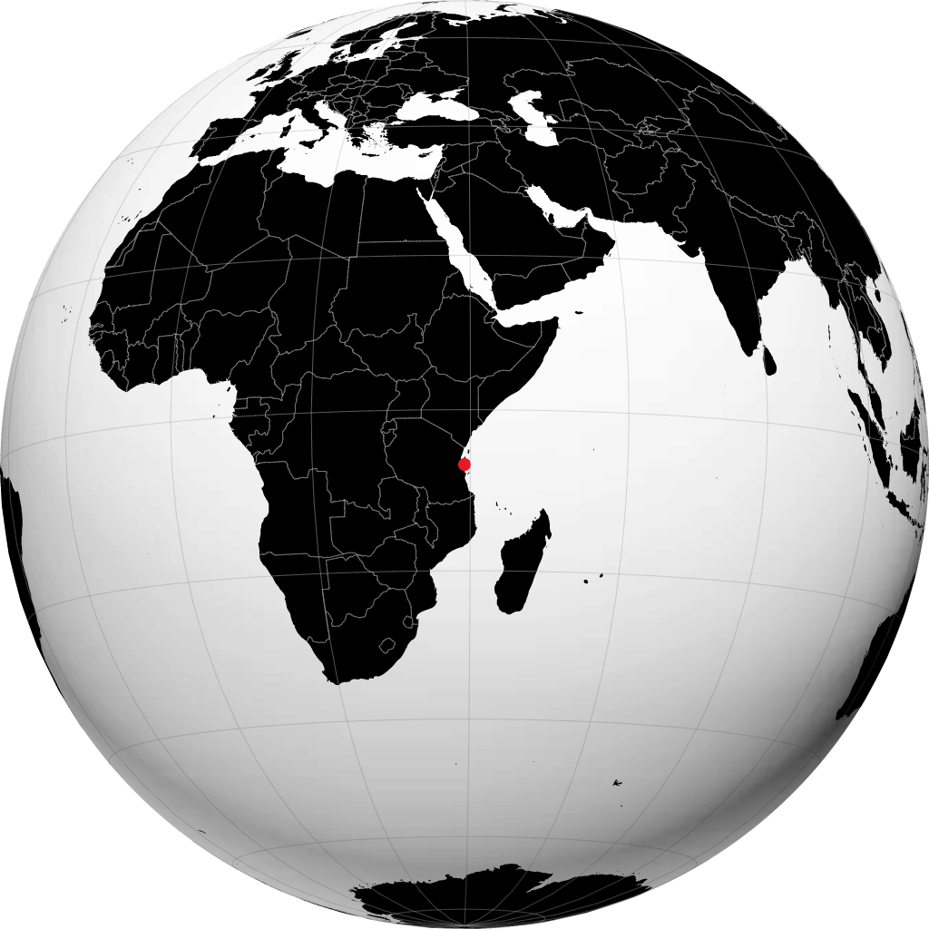 Dar es Salaam on the globe