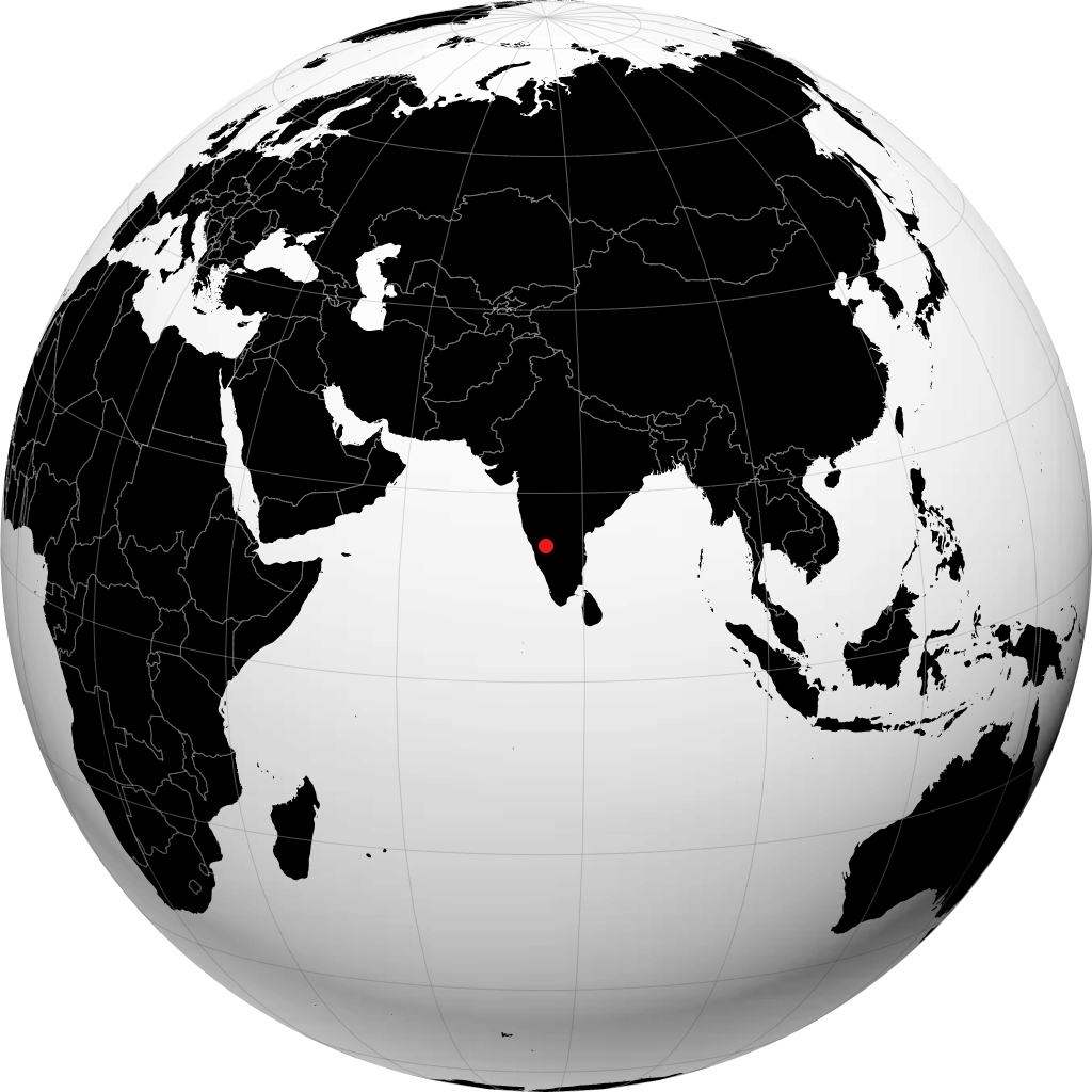 Davangere on the globe