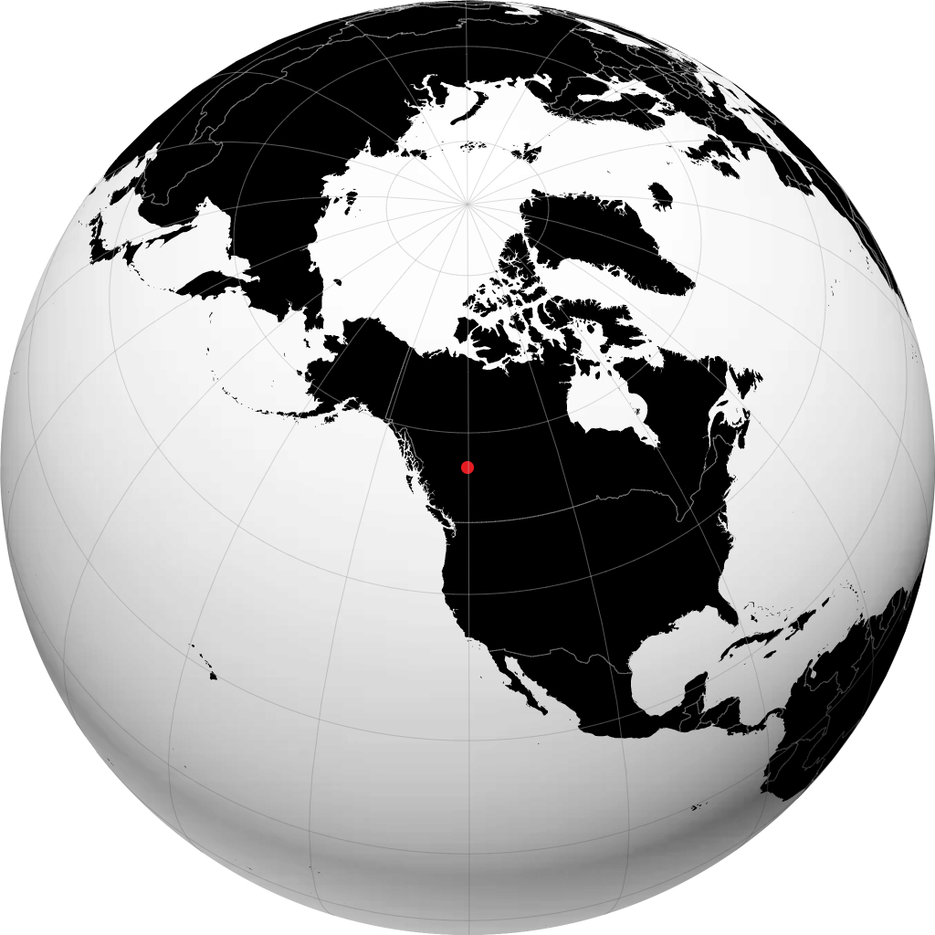 Dawson Creek on the globe