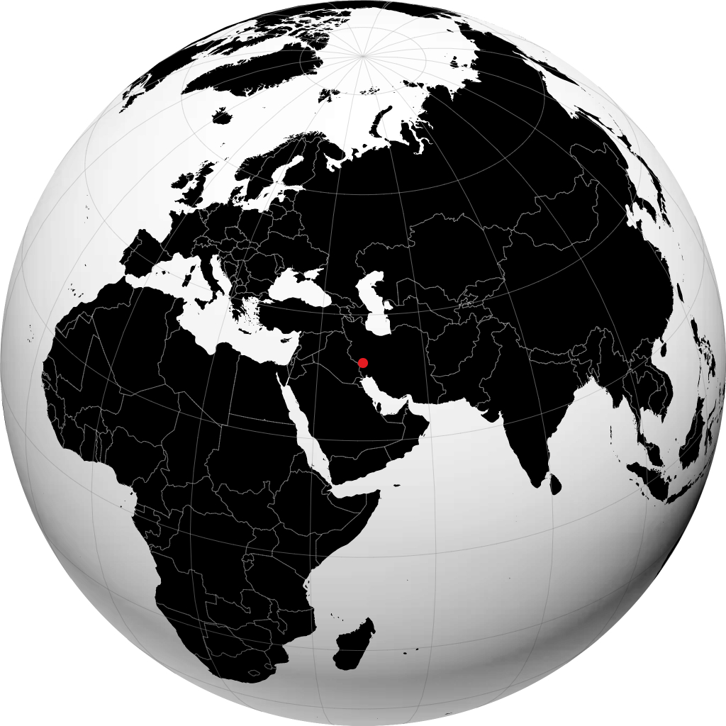 Dezful on the globe