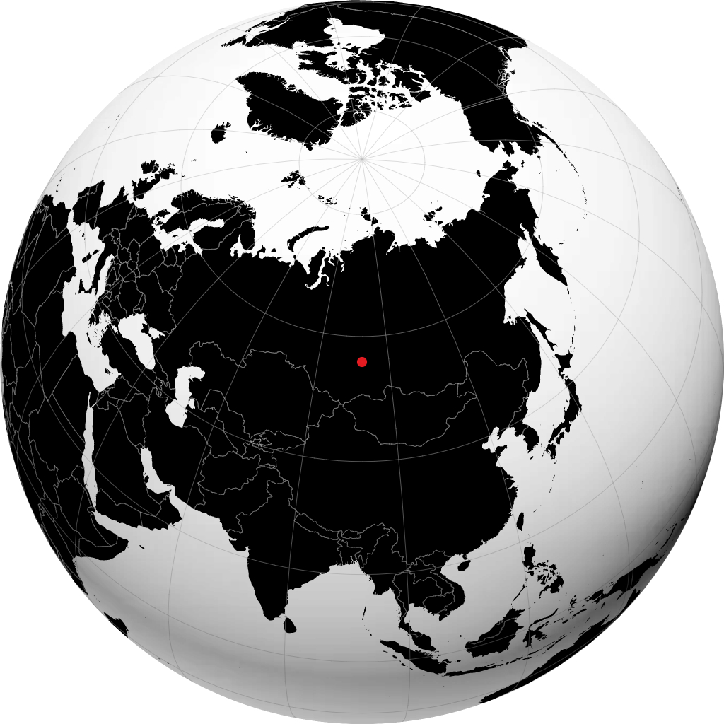 Divnogorsk on the globe