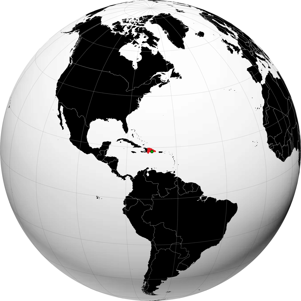 Dominican Republic on the globe