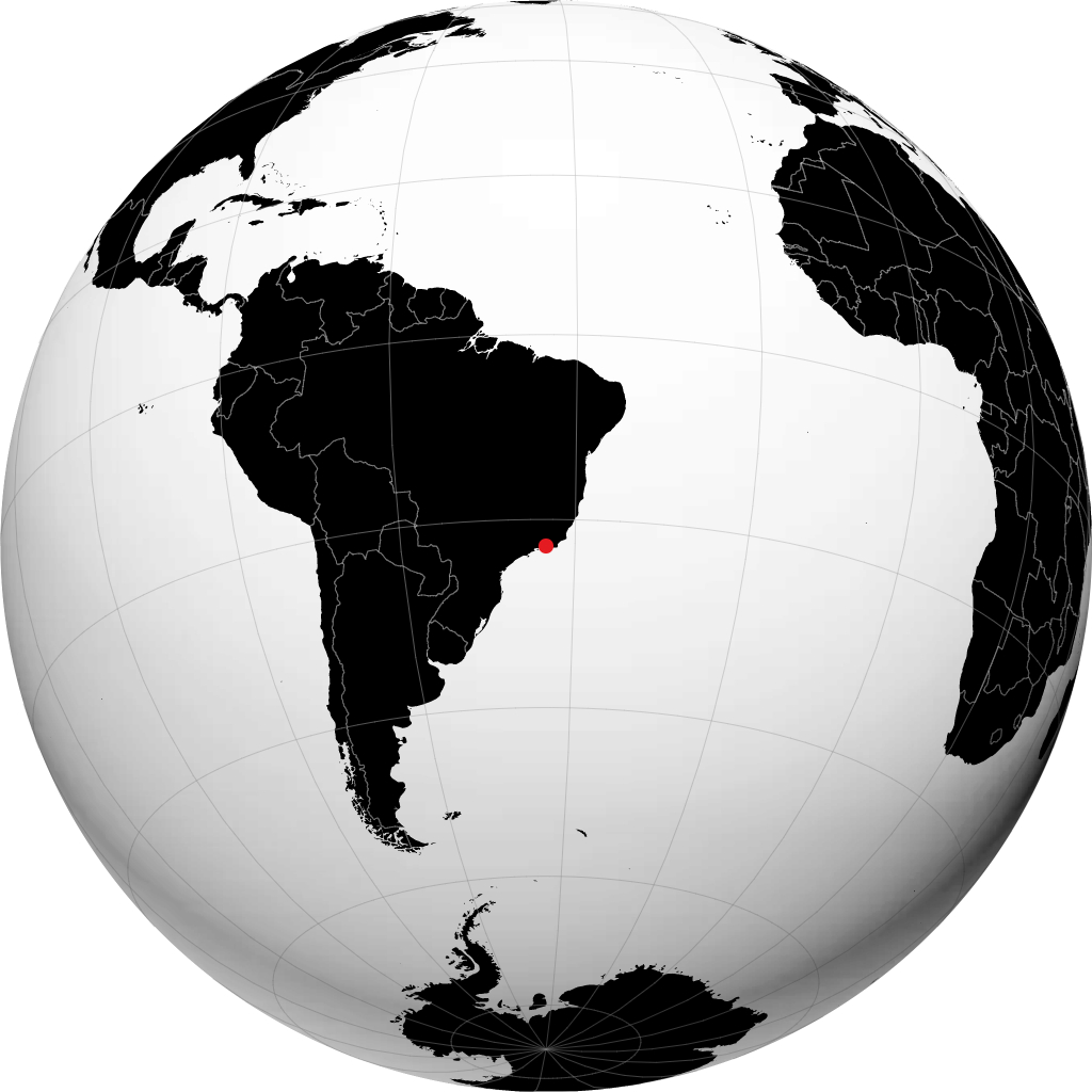 Duque de Caxias on the globe