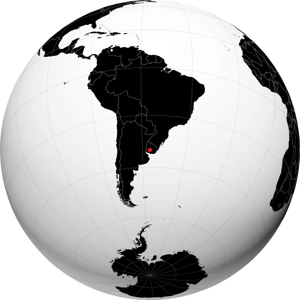 Durazno on the globe