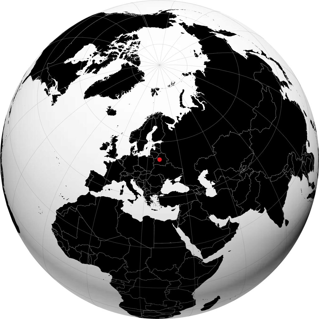 Dzyarzhynsk on the globe