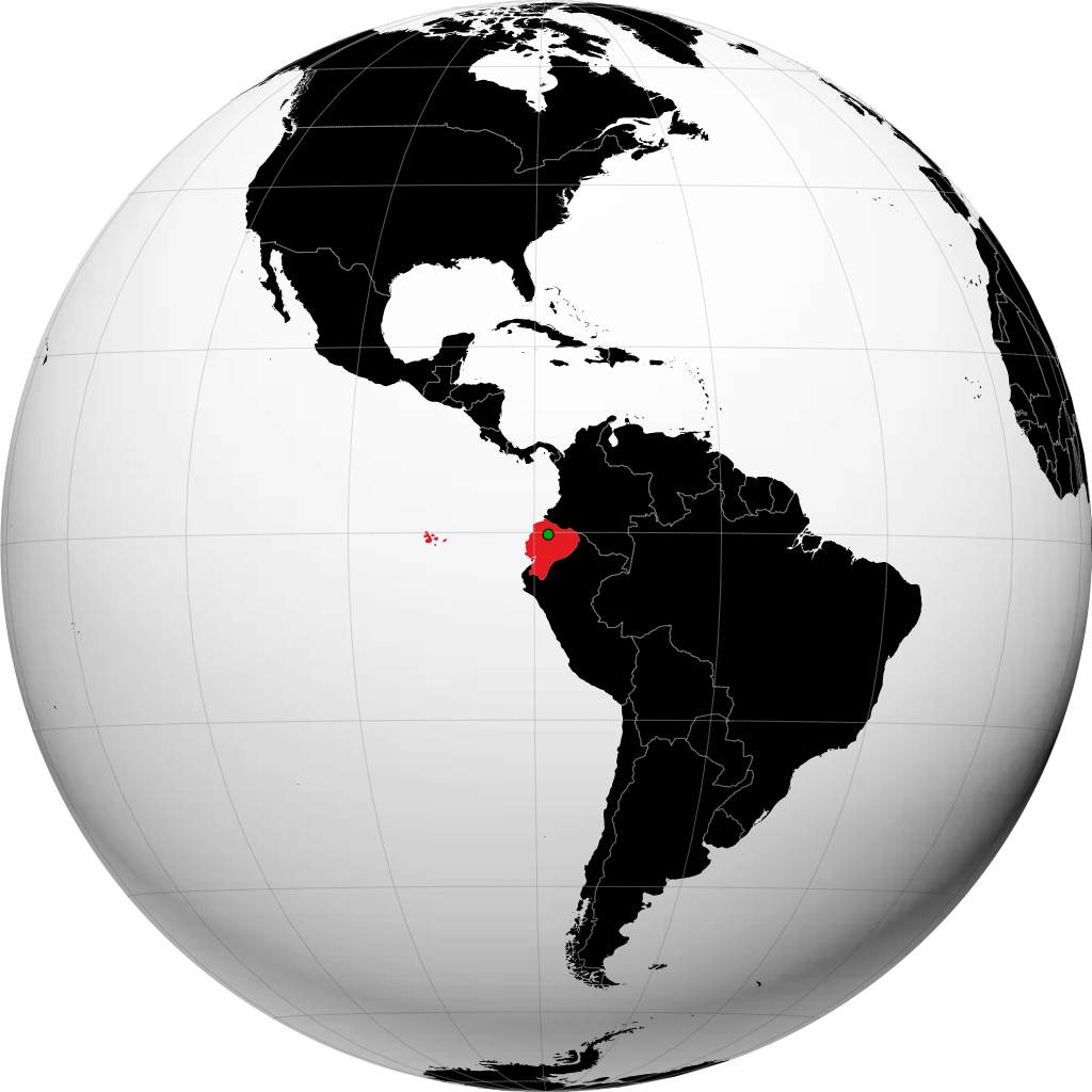 Ecuador on the globe