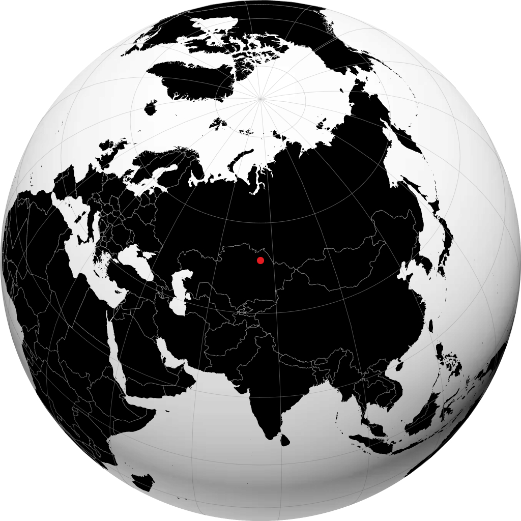 Ekibastuz on the globe