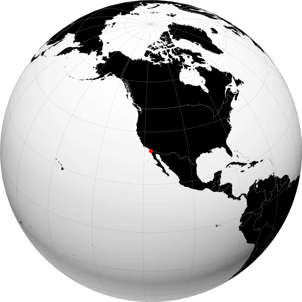 El Cajon on the globe