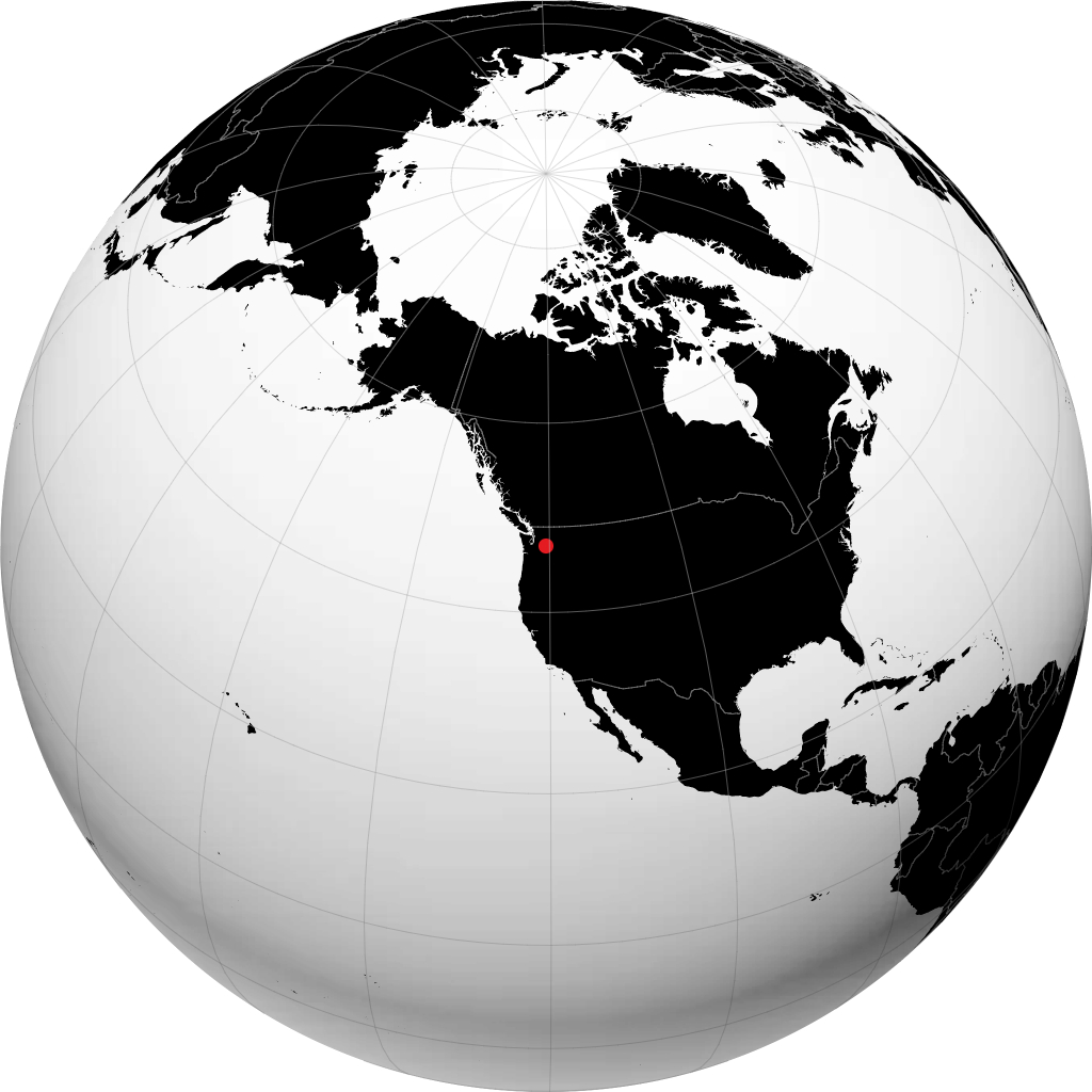 Ellensburg on the globe