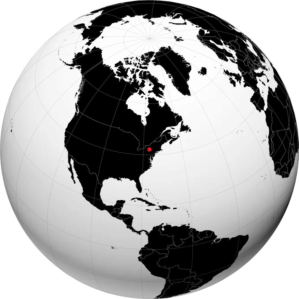 Elmira on the globe