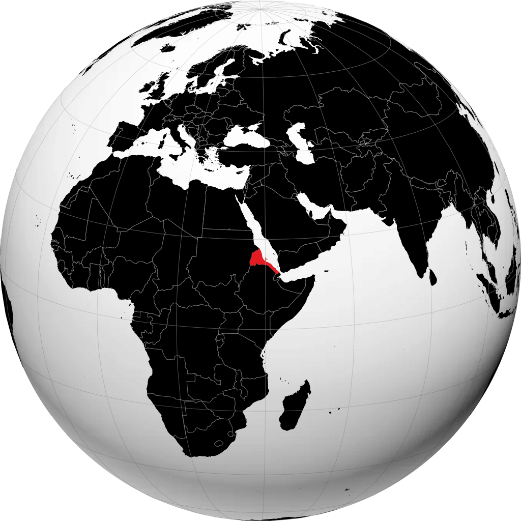 Eritrea on the globe