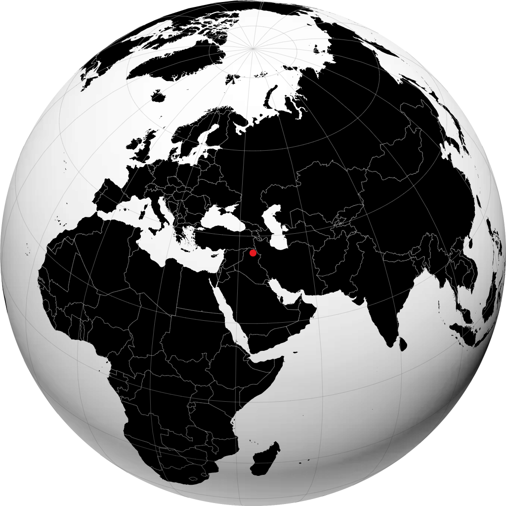 Erbil on the globe