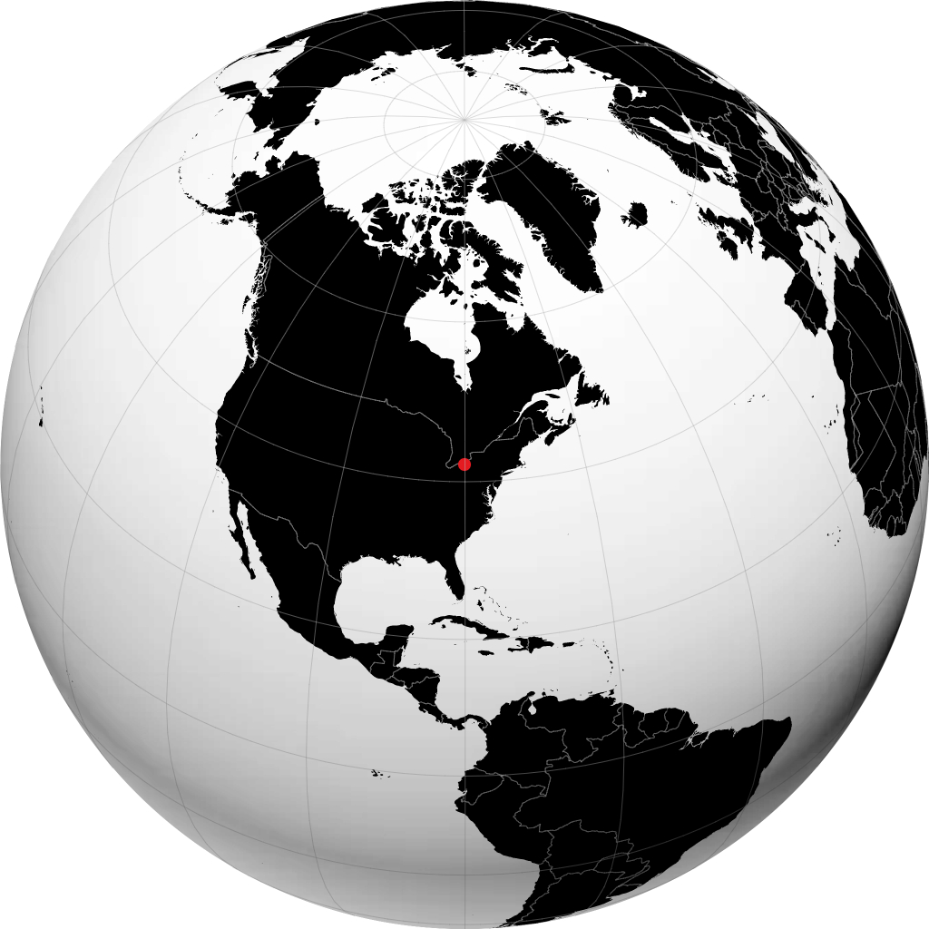 Erie on the globe