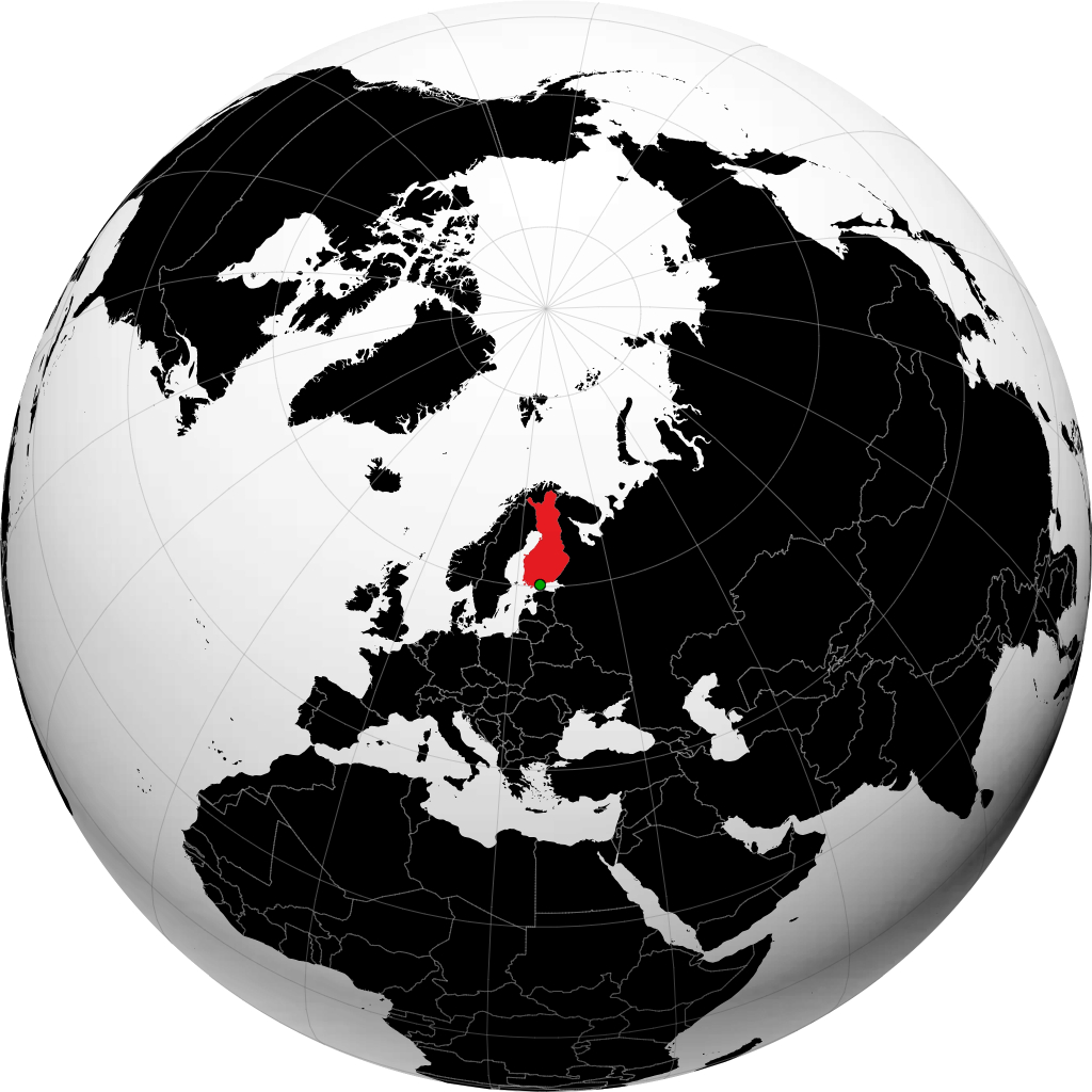 Finland on the globe