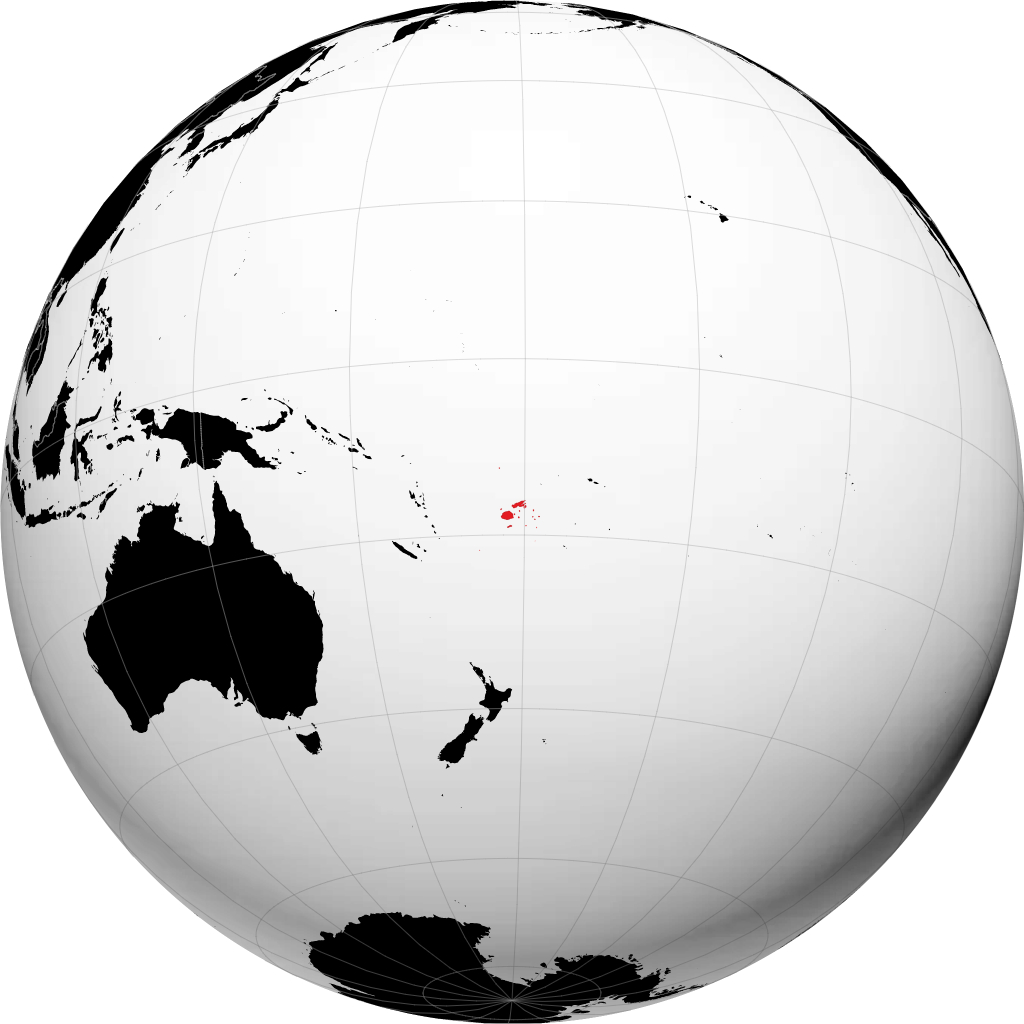 Fiji on the globe