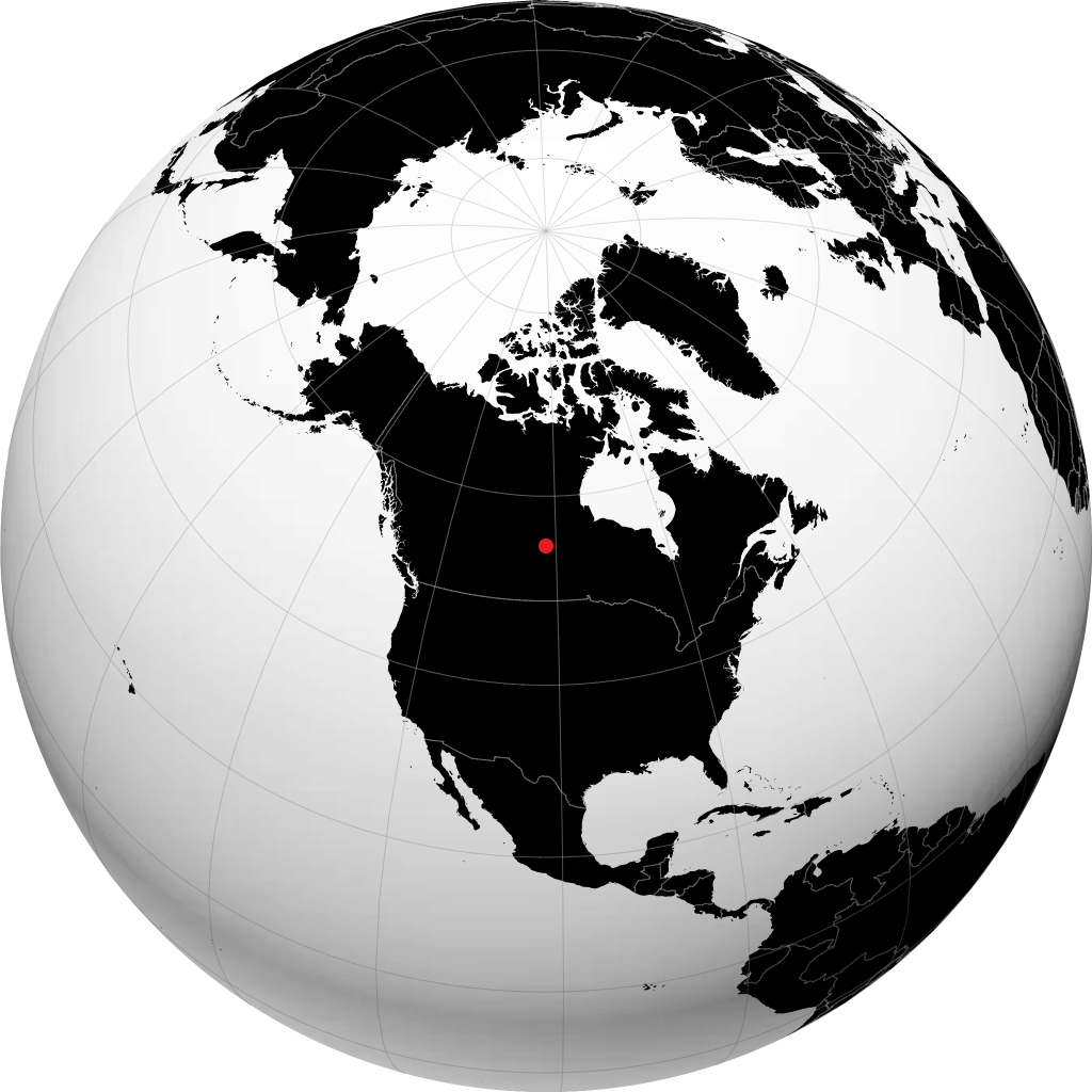 Flin Flon on the globe