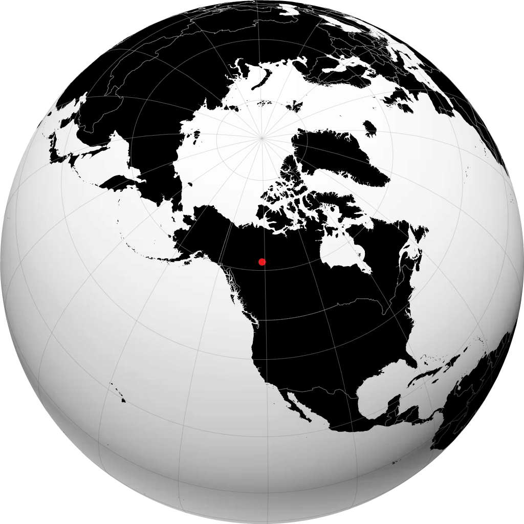 Fort Simpson on the globe