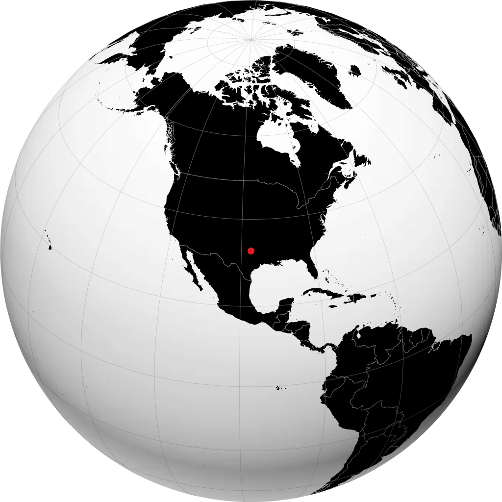 Fort Worth on the globe