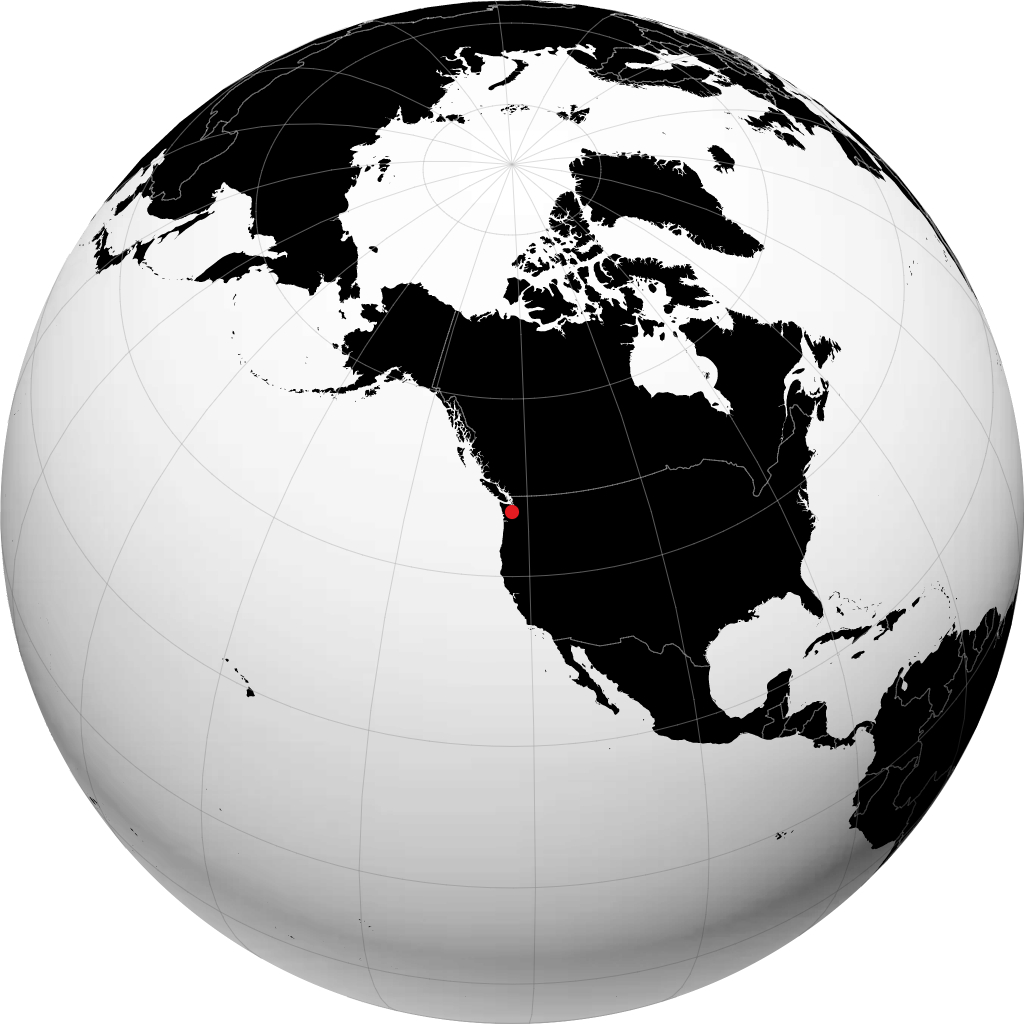 Fox Island on the globe