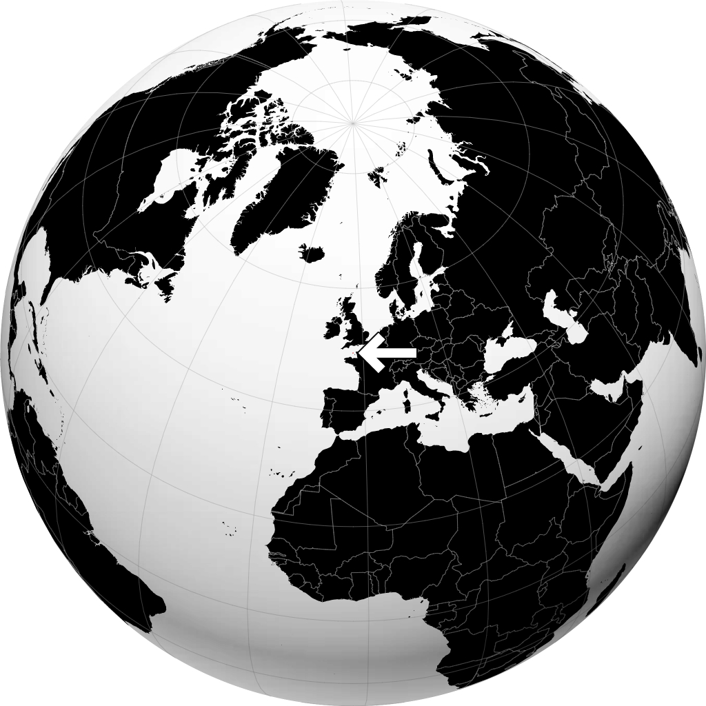 Guernsey on the globe