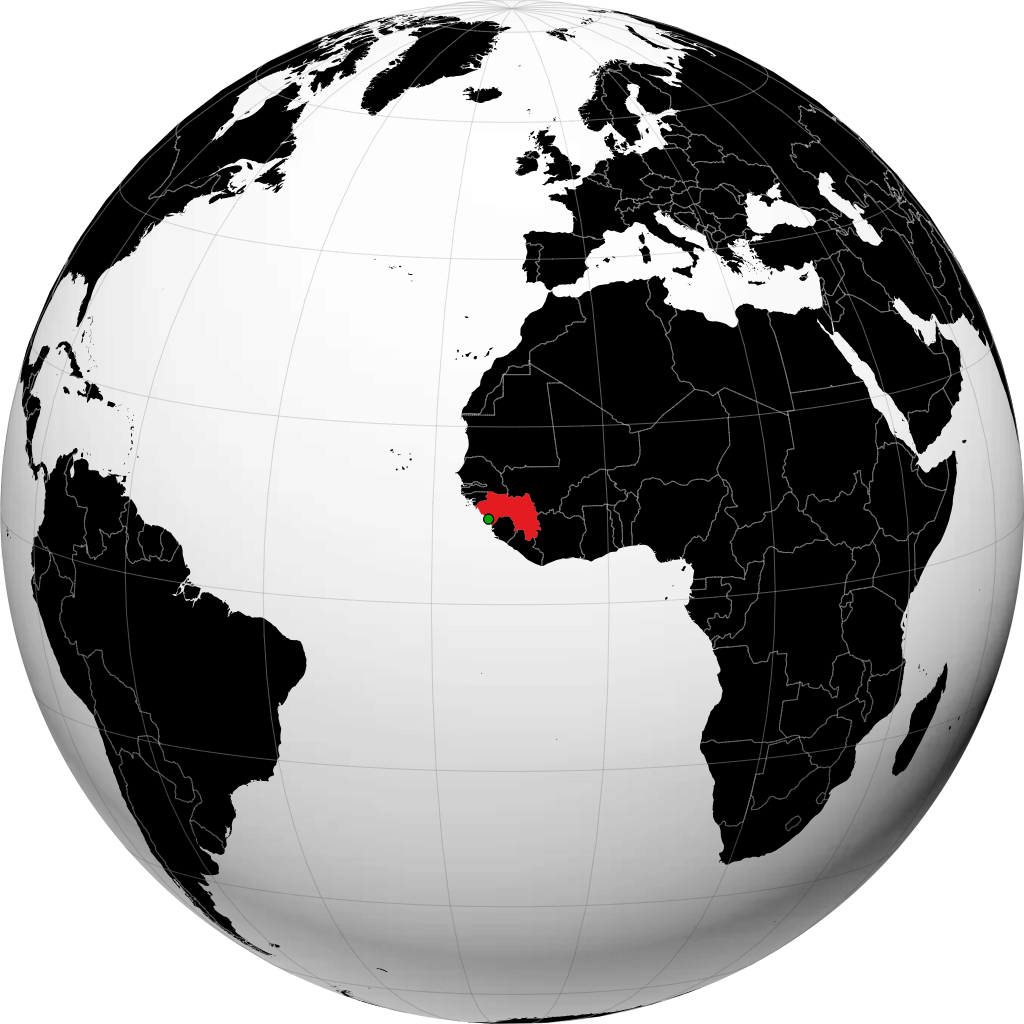 Guinea on the globe