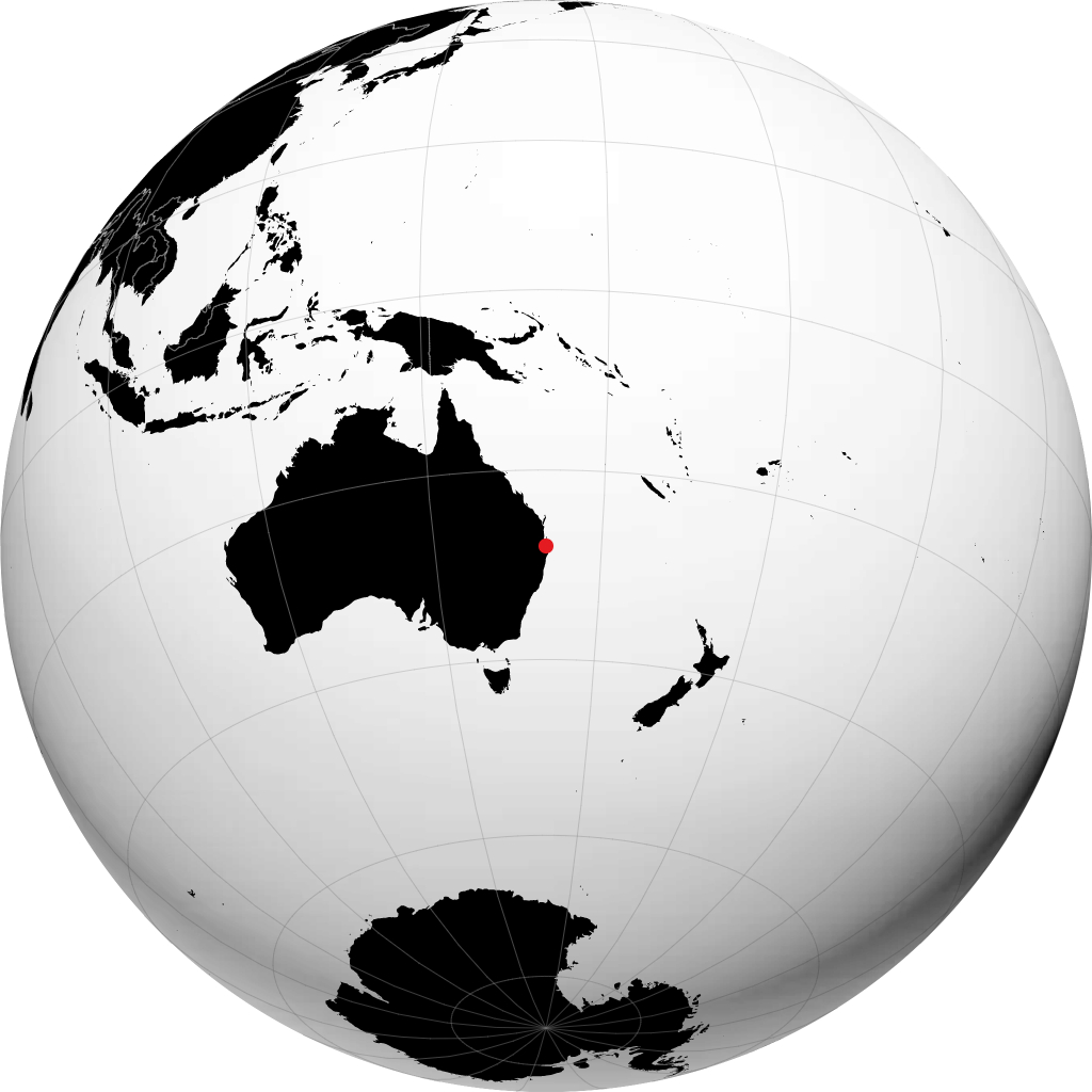 Gold Coast on the globe