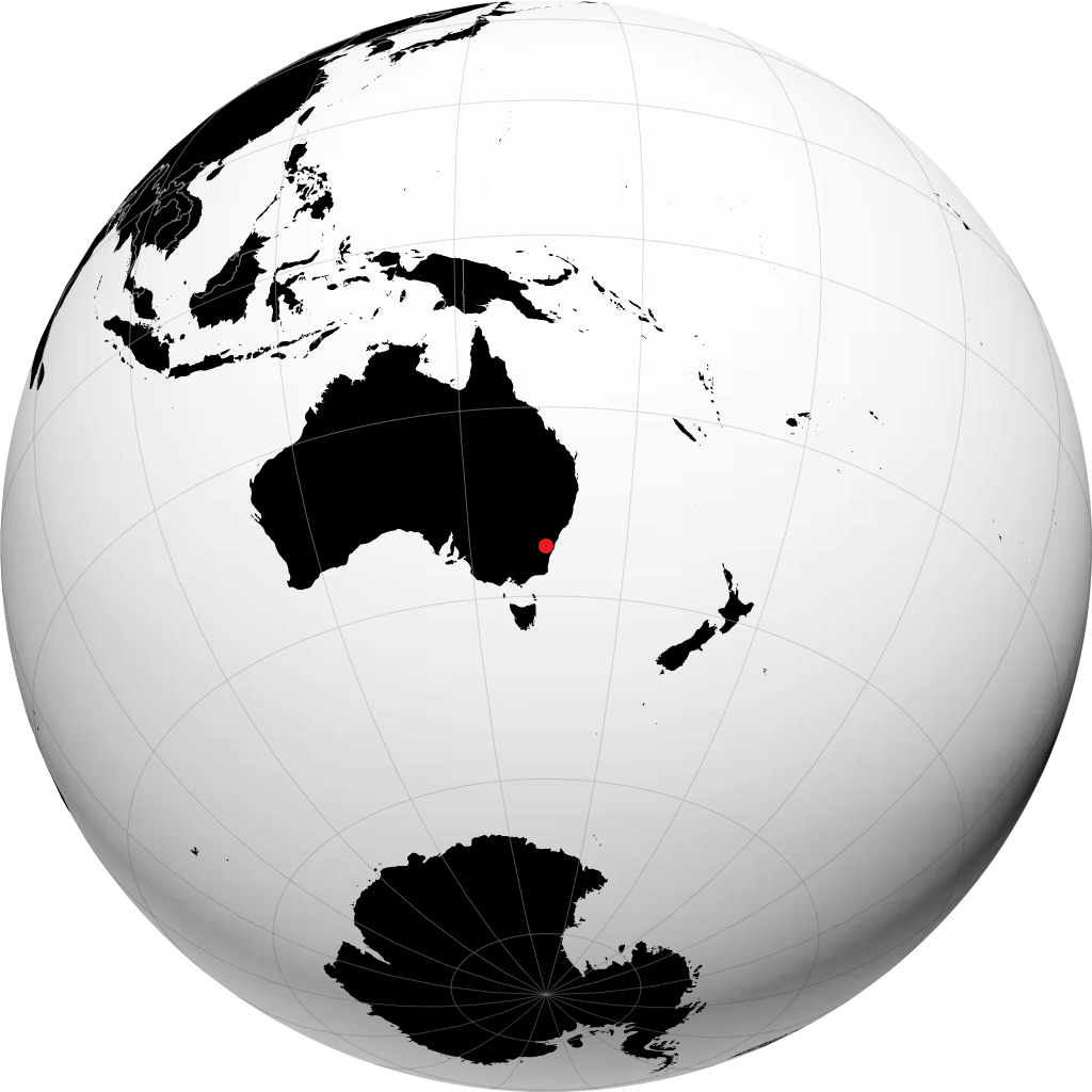 Goulburn on the globe