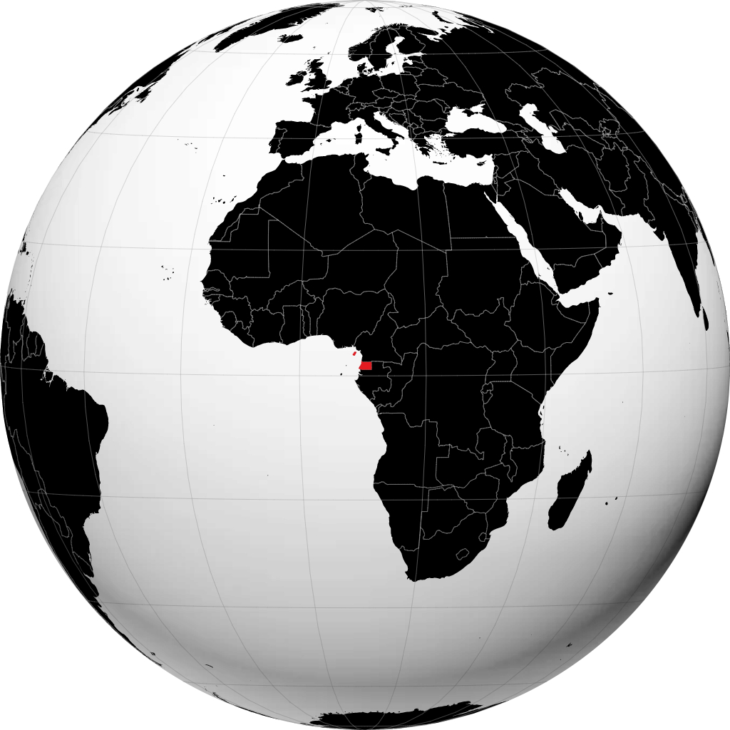 Equatorial Guinea on the globe