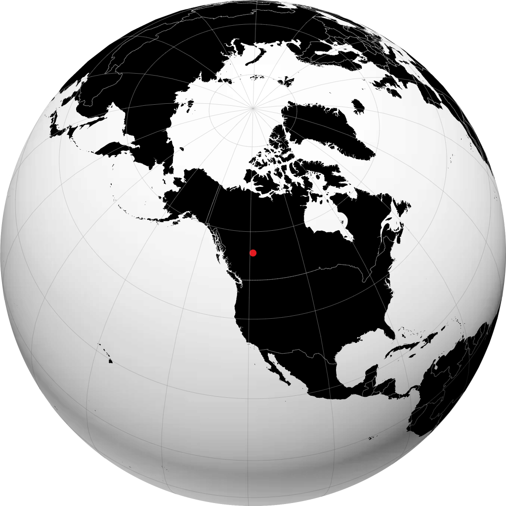 Grande Prairie on the globe