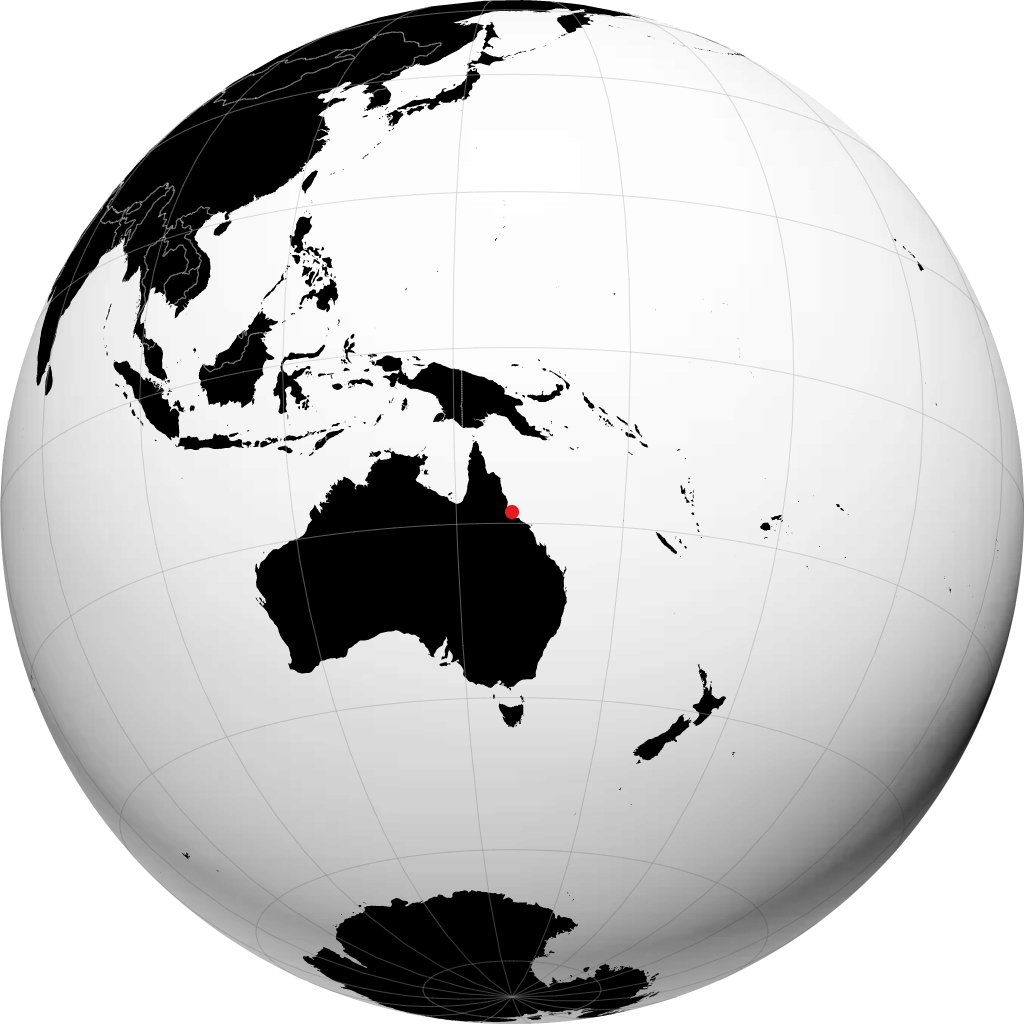 Great Palm Island on the globe