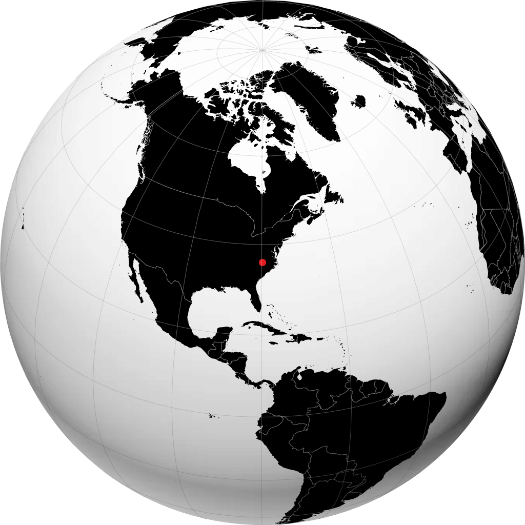 Greensboro on the globe