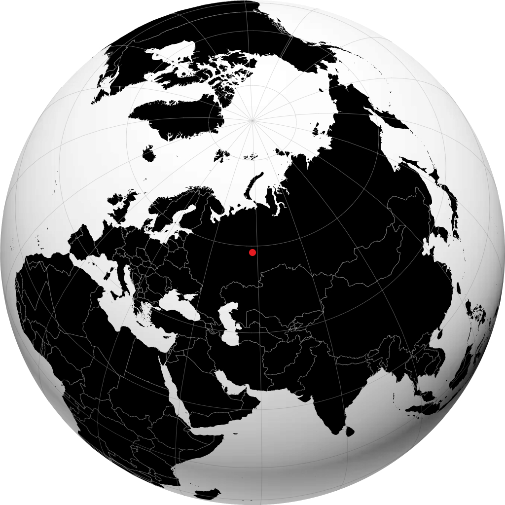 Gremyachinsk on the globe