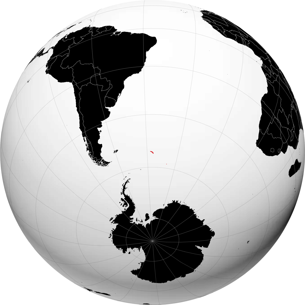 South Georgia and the South Sandwich Islands on the globe