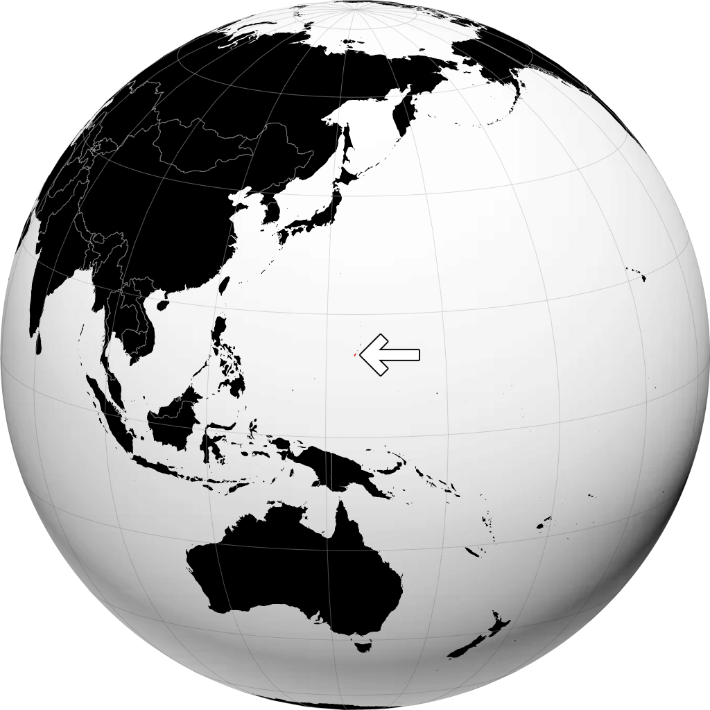 Guam on the globe