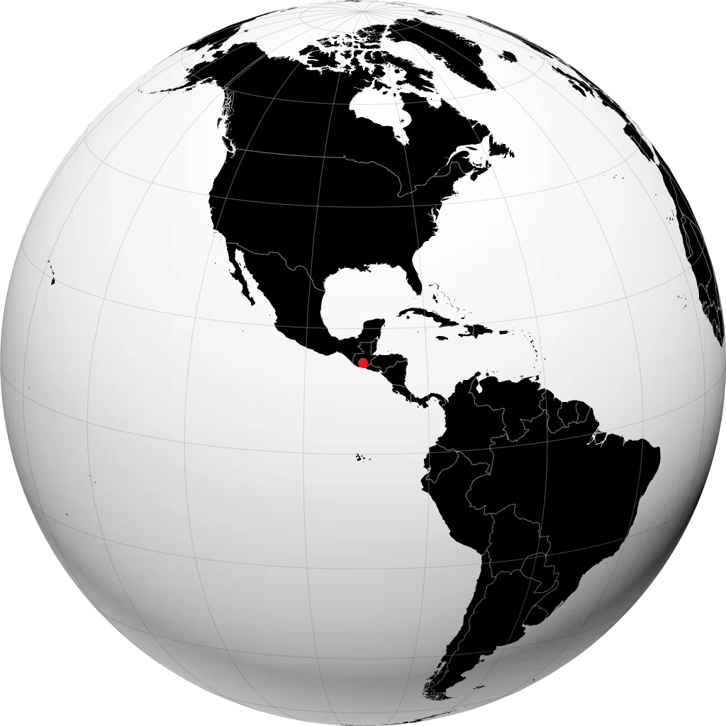 Guatemala City on the globe