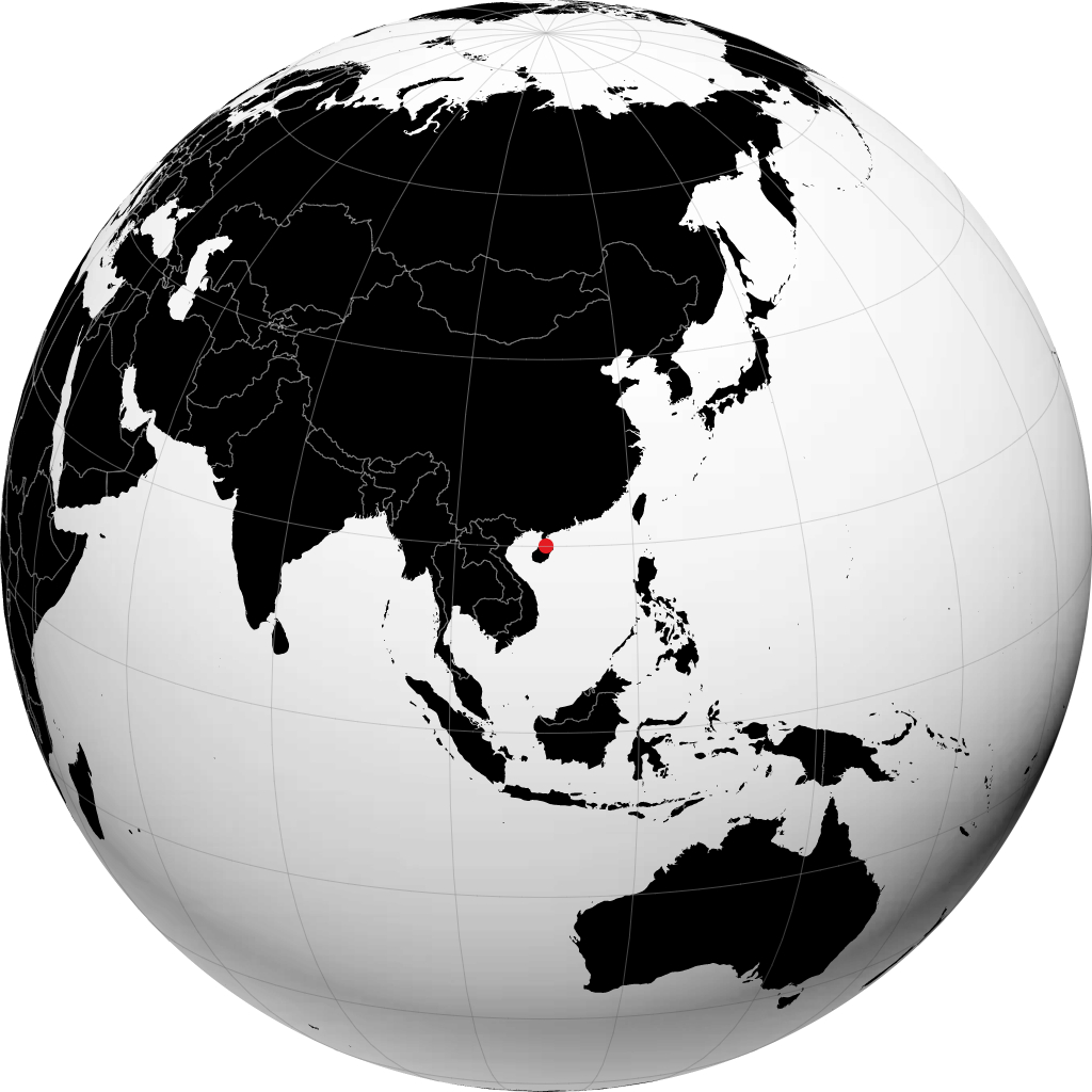 Haikou on the globe