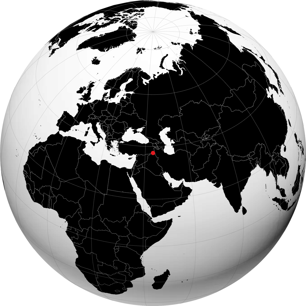 Hakkari on the globe