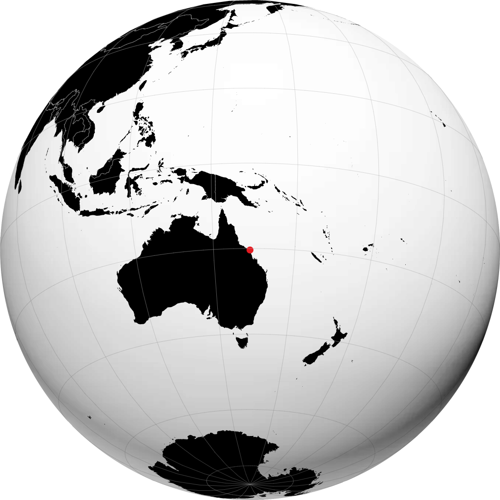 Hamilton Island on the globe