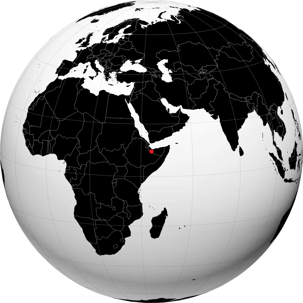 Hargeisa on the globe