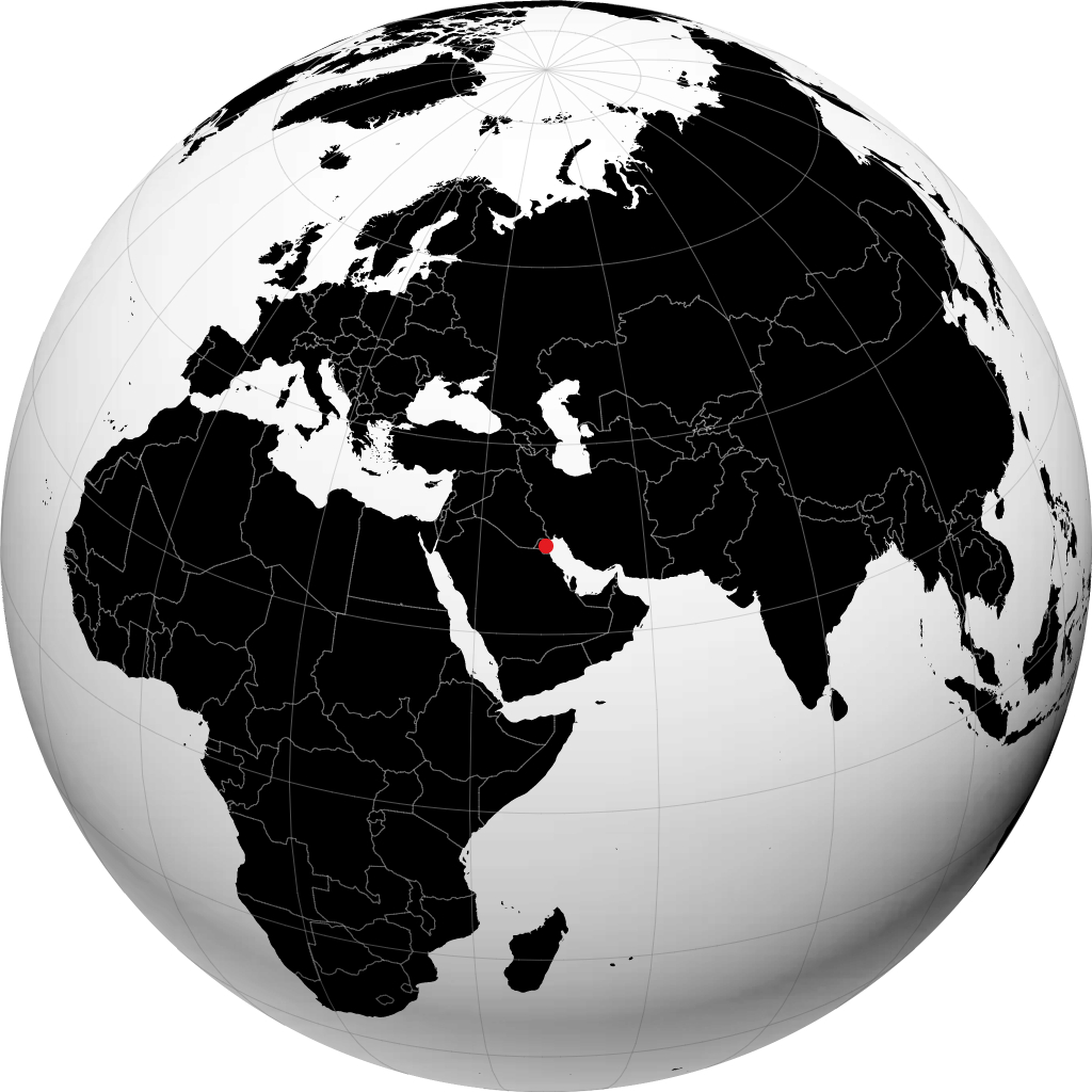 Hawalli on the globe