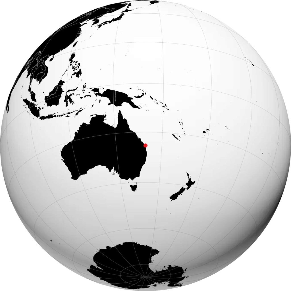 Hervey Bay on the globe