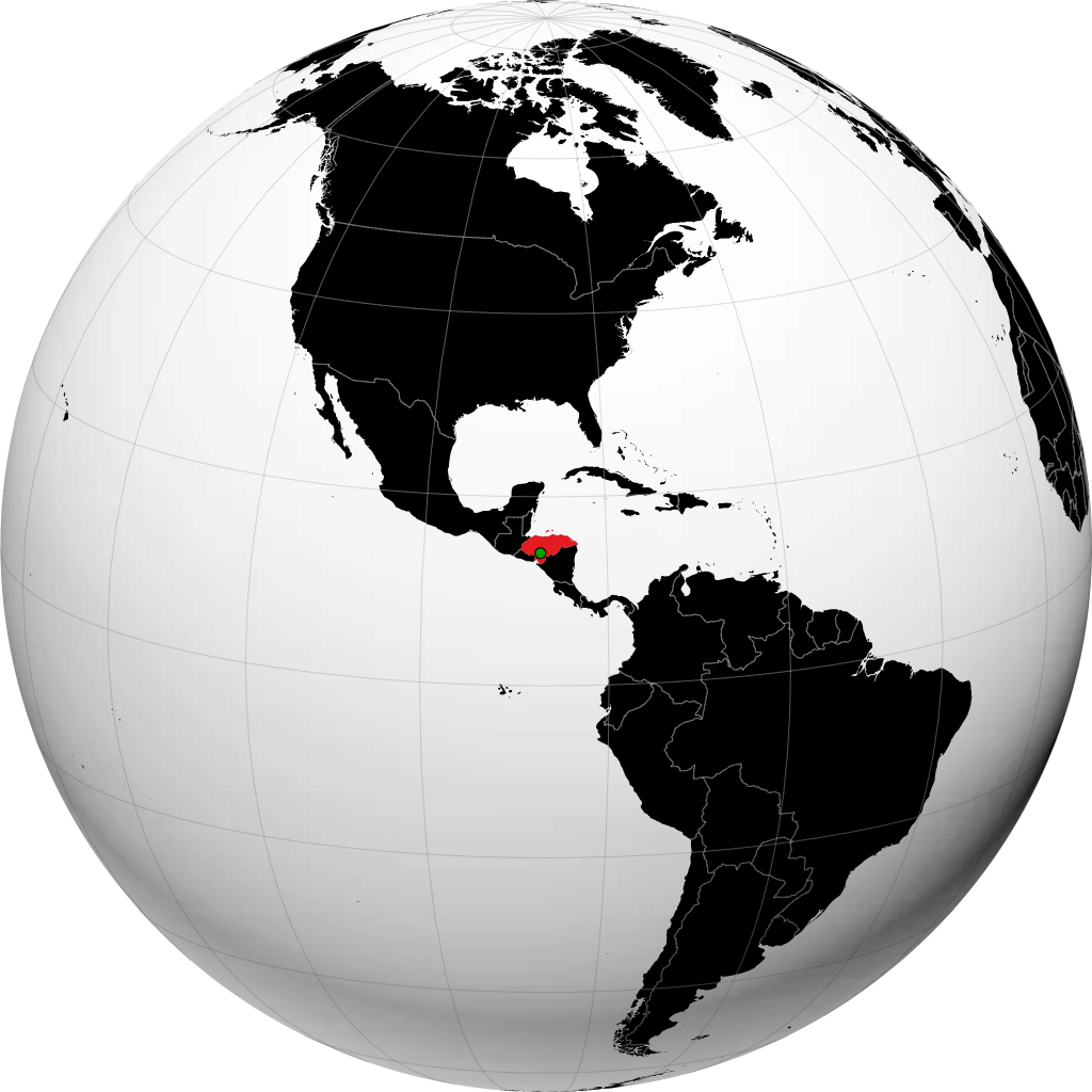 Honduras on the globe