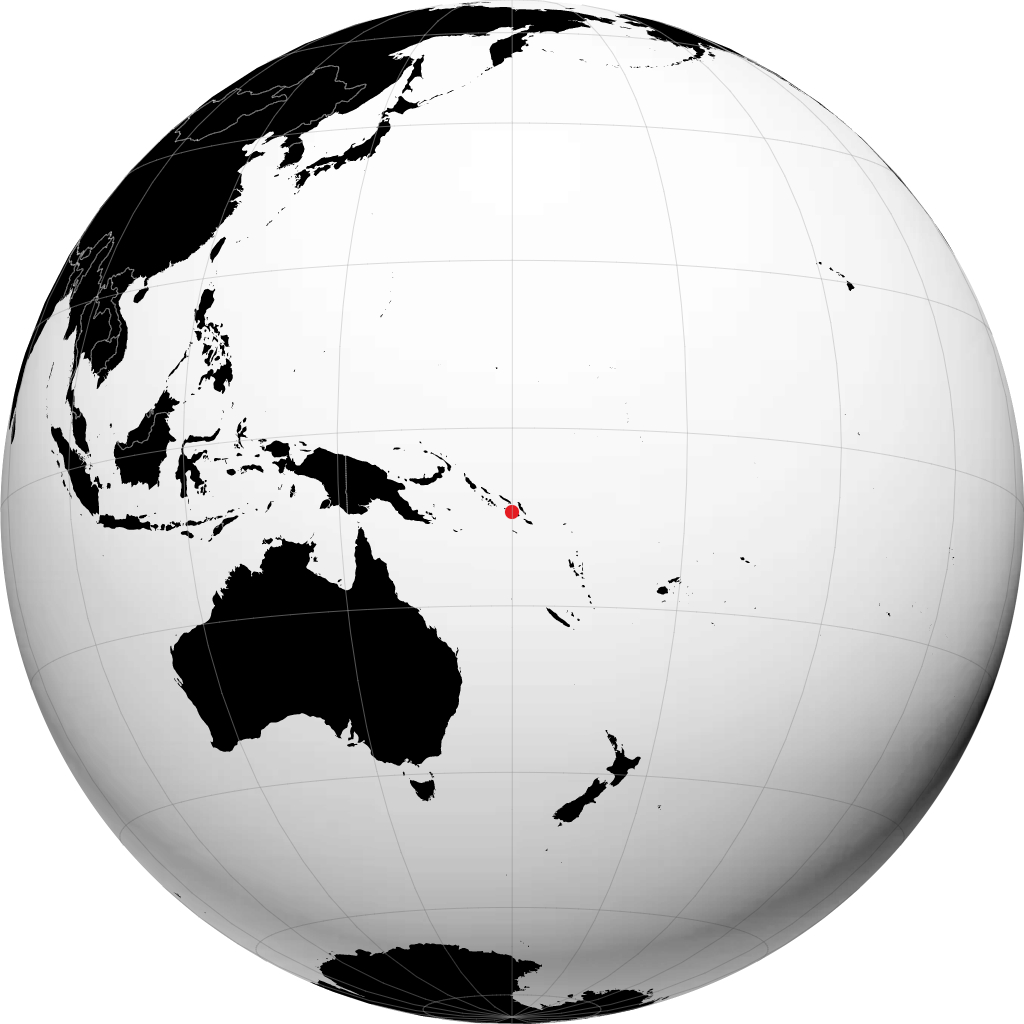 Honiara on the globe