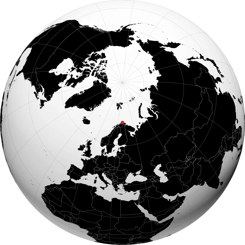 Honningsvåg on the globe