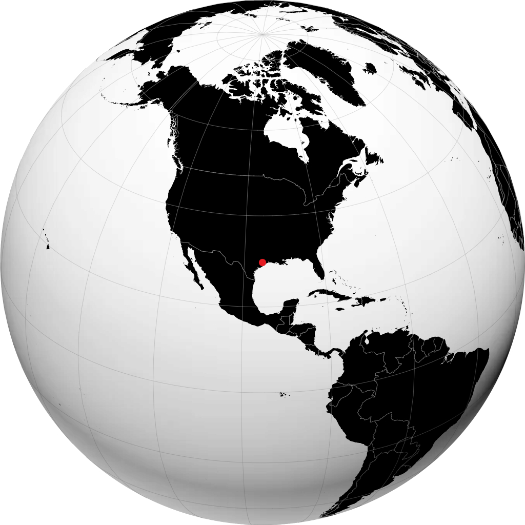 Houston on the globe